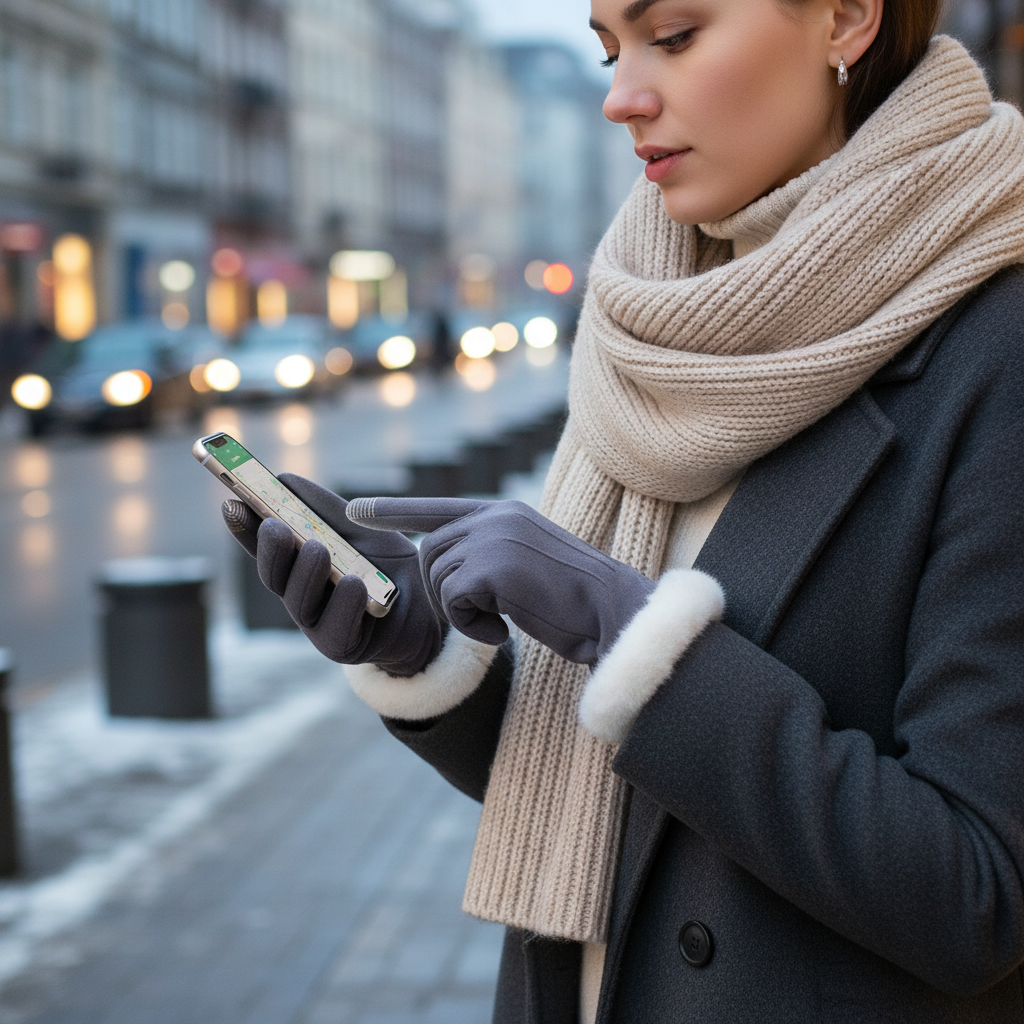 Gants Hiver Fausse Fourrure Compatibles Smartphone