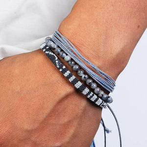 Nomad Trio Nuit Graphique lot de trois bracelets tressés et perles