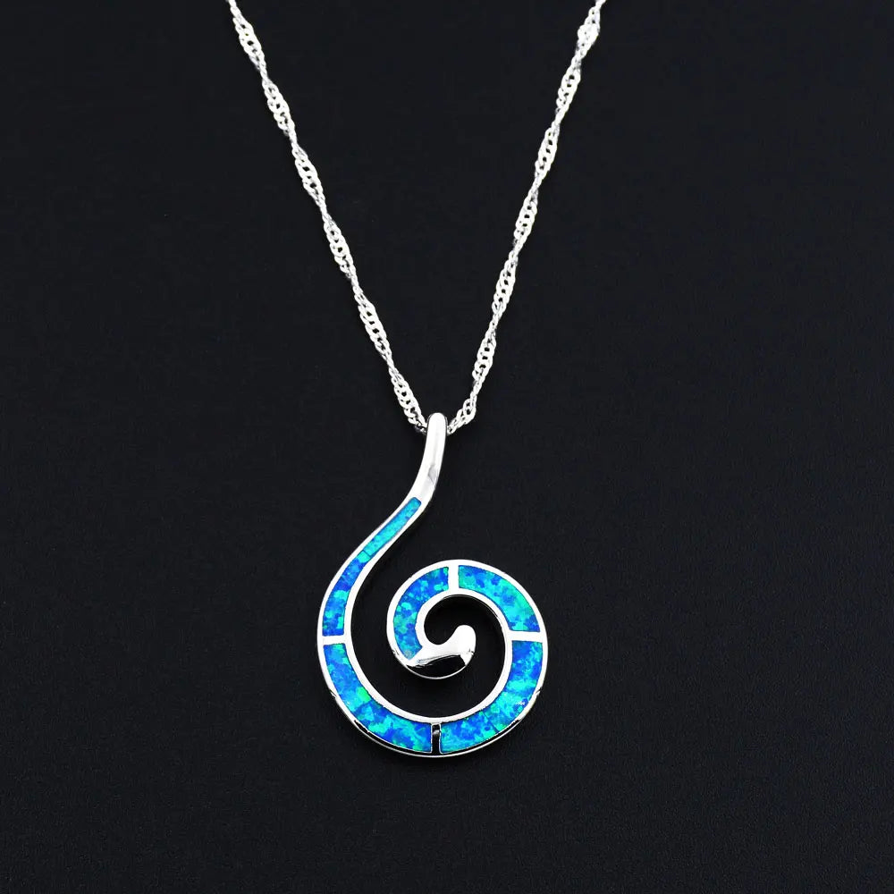 Collier Ocean Dream Ondine · Spirale ouverte effet opale