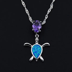 Collier Ocean Dream Violetta · Tortue violette effet opale