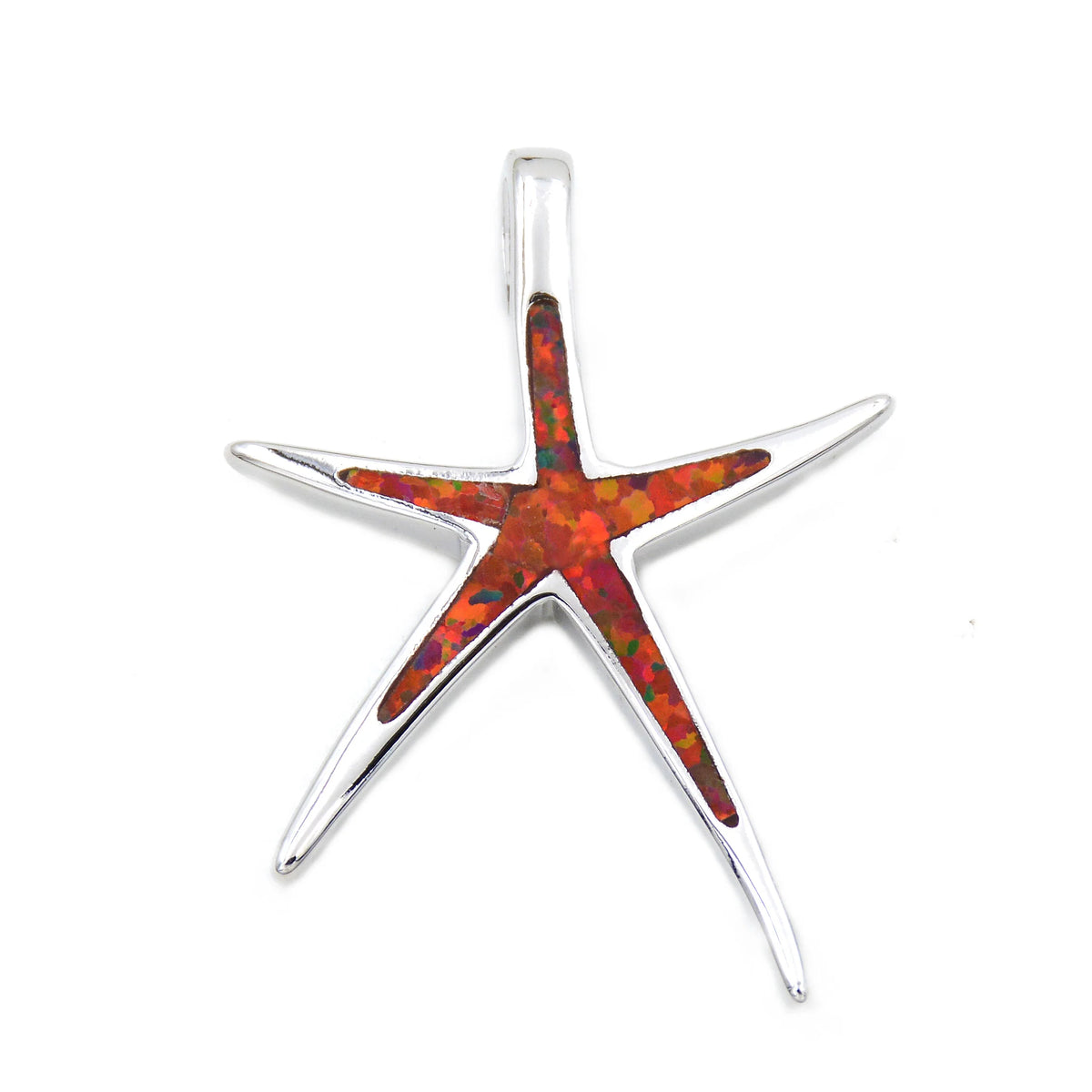 Collier Ocean Dream Corail · Étoile rouge effet opale