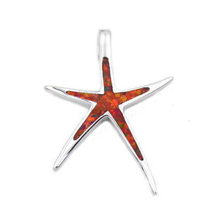 Collier Ocean Dream Corail · Étoile rouge effet opale