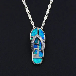 Collier Ocean Dream Surf · Tong mosaïque effet opale