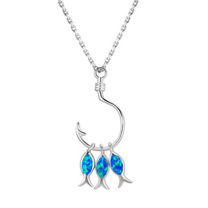 Collier Ocean Dream Marin · Hameçon poissons effet opale