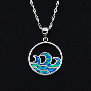 Collier Ocean Dream Houle · Vagues bleues effet opale