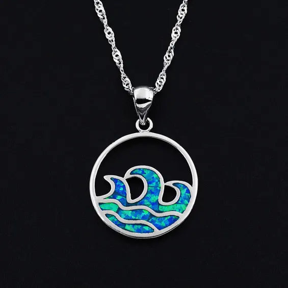 Collier Ocean Dream Houle · Vagues bleues effet opale