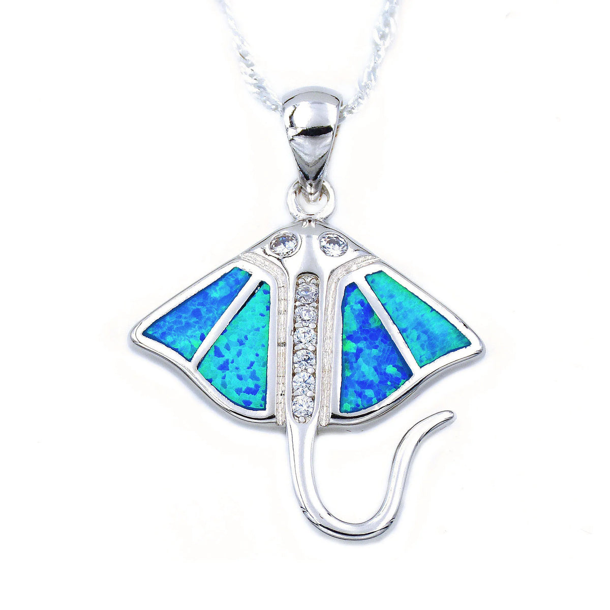 Collier Ocean Dream Manta · Raie lagon effet opale