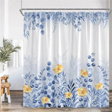 Rideau Douche Moderne Floral Polyester 11 Tailles + Crochets - rideau de douche GoHappy