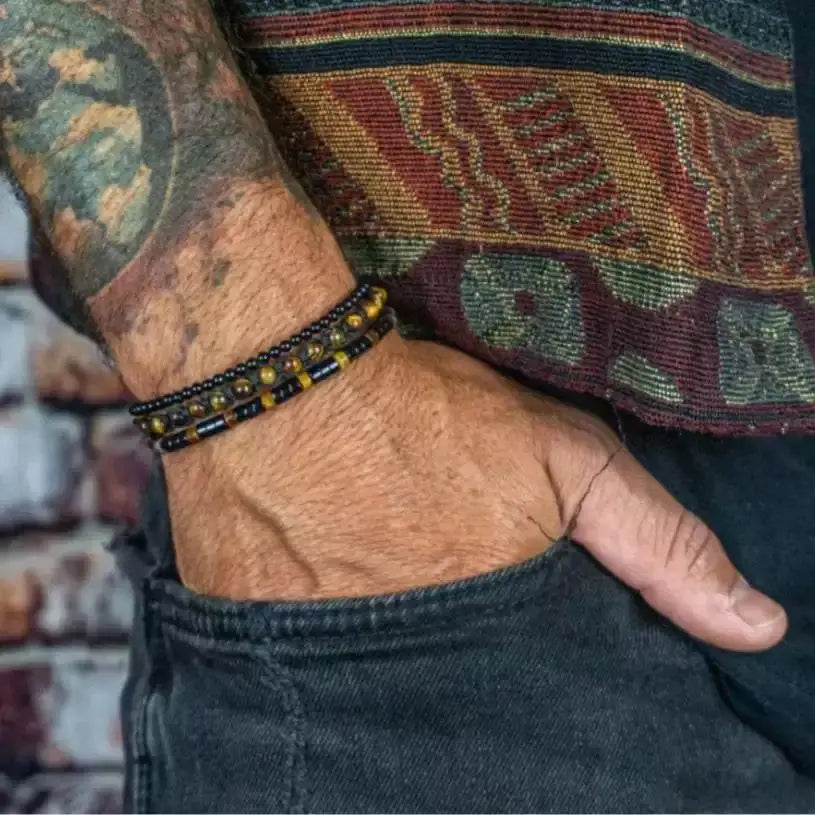 Bracelet homme Sahara porté au poignet