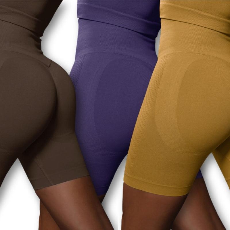 Shorts de sport taille haute sans couture pour femme – Performance et confort