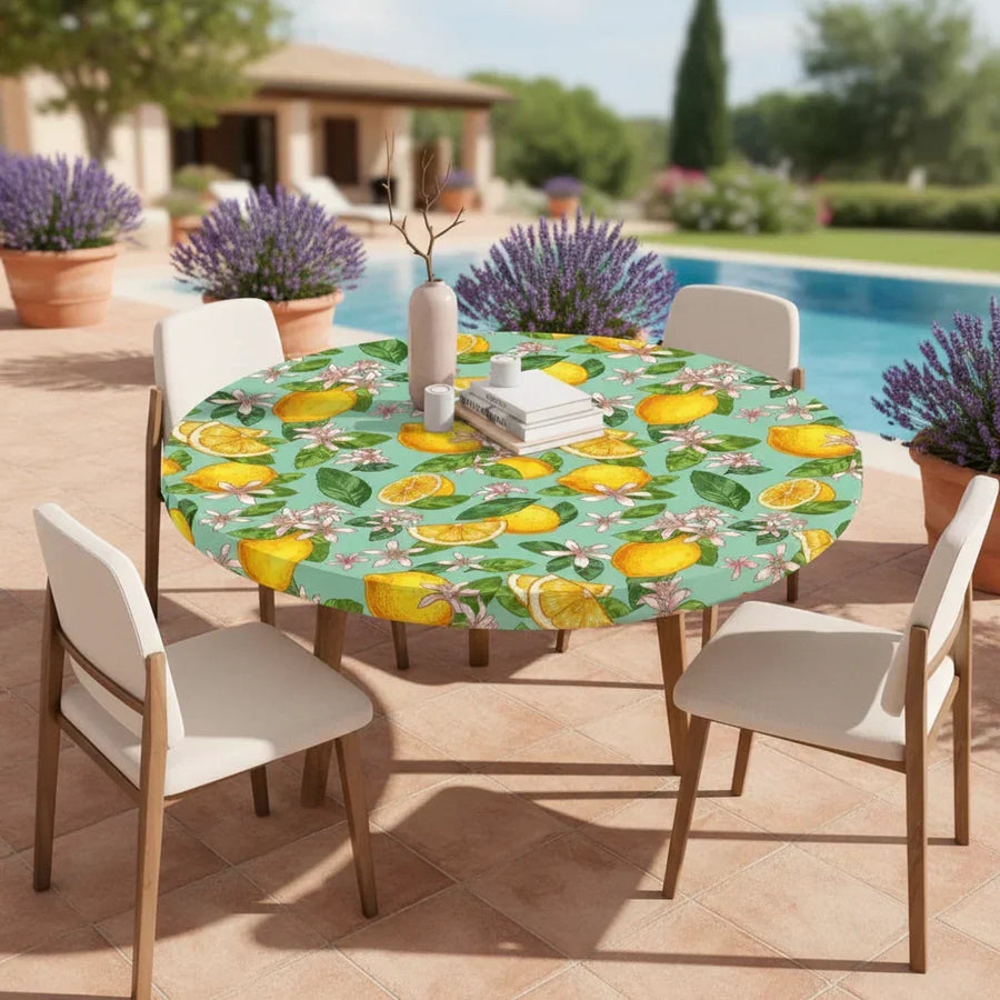 Nappe Élastique Imperméable Motifs Fruits Fleurs 60-140cm - nappe de table GoHappy
