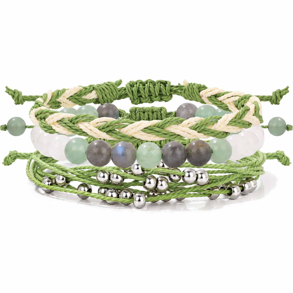Terra Nova Jardin Sauge bracelet multirang tressé avec perles