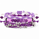 Terra Nova Brume Violette bracelet multirang tressé avec perles