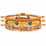 Terra Nova Miel Doré bracelet multirang tressé avec perles