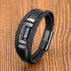 Bracelet Urban Stone multirang noir, vue du modèle 5